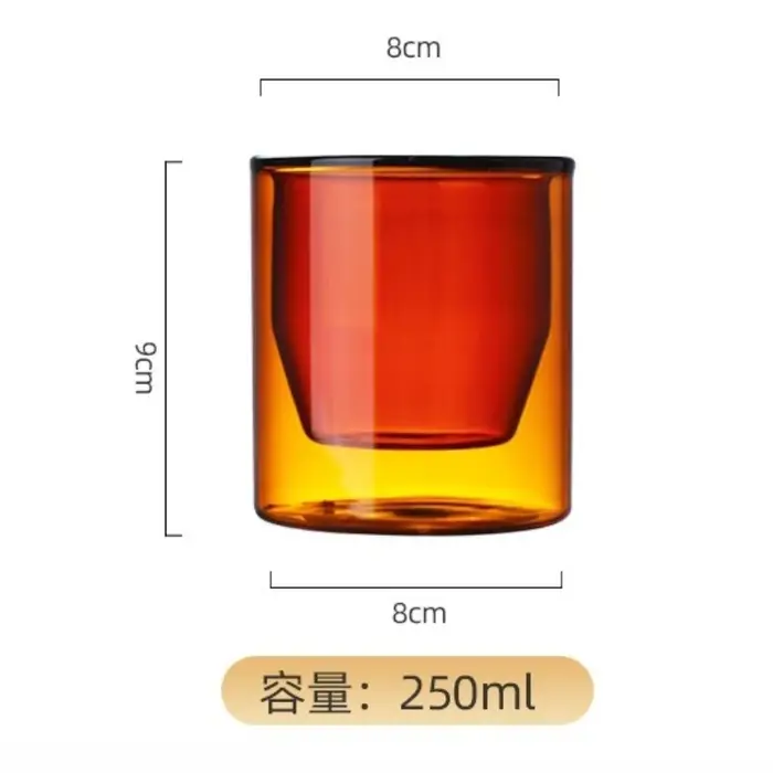 Tasse en verre à Double paroi en forme d'œuf de 250ml