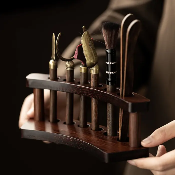 Cérémonie du thé en bois massif six messieurs ensemble Kung Fu service à thé accessoires Daquan plateau de table à thé