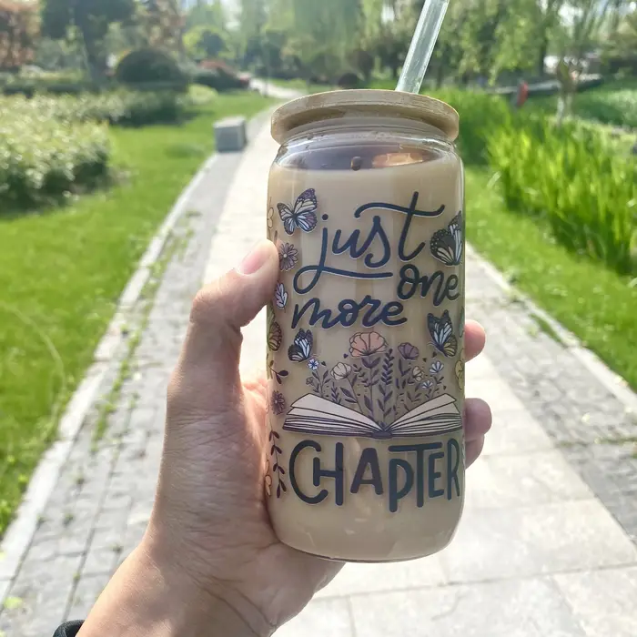 1 verre avec couvercle et paille – gobelet réutilisable