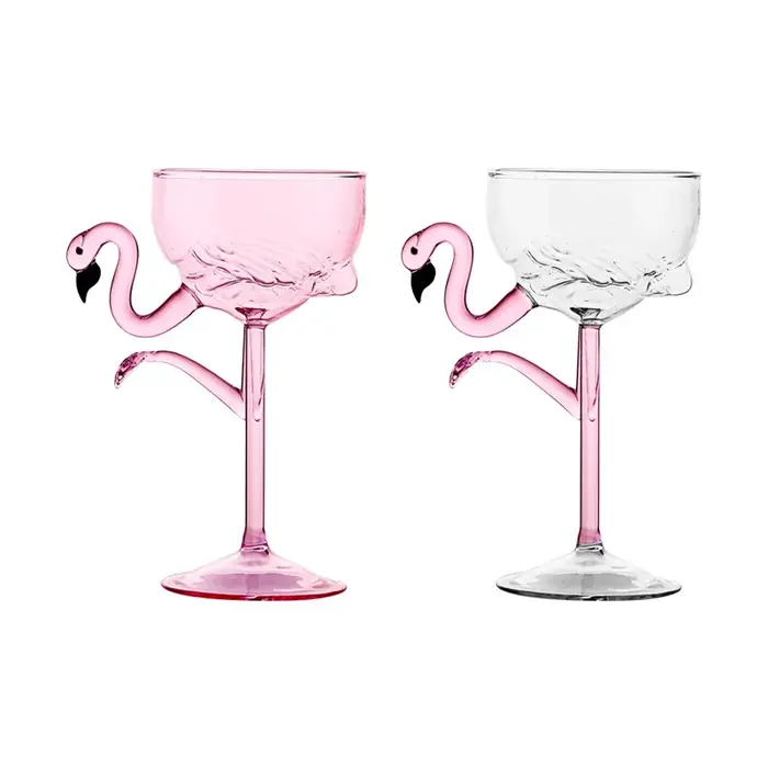 Verre à vin en forme de flamant rose