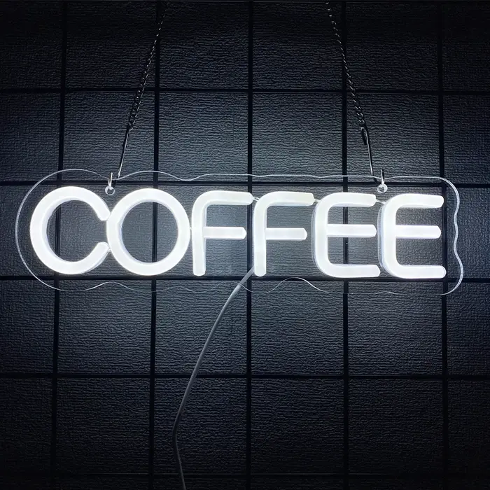 Enseigne néon LED 'Café' pour décoration murale de café, enseigne néon USB pour station de café, bou