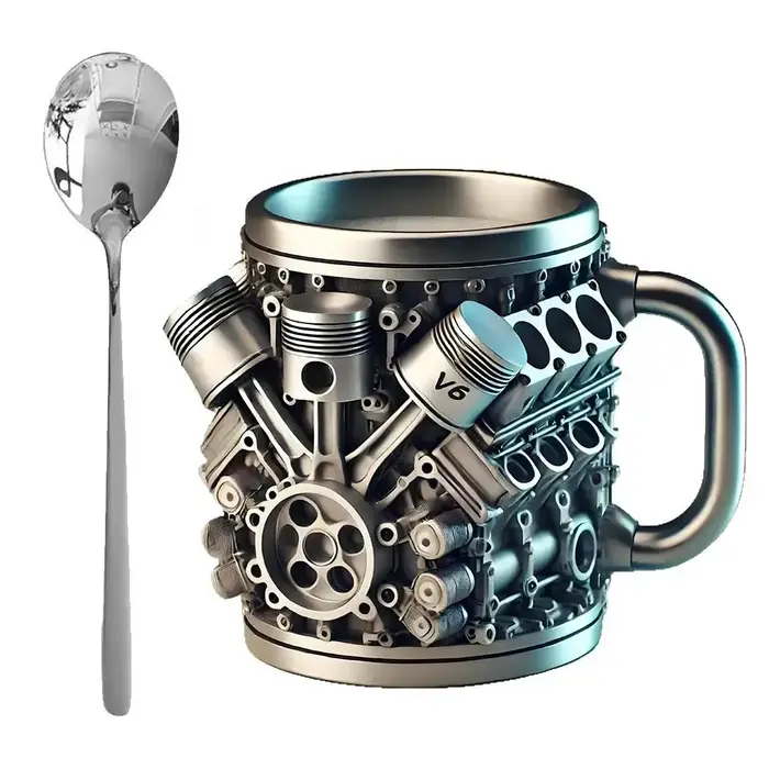 Tasse à café vintage en forme de moteur 200 ml – Mug isotherme pour les passionnés de voitures