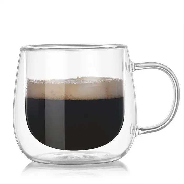 Verres transparents faits à la main résistants à la chaleur à Double paroi
