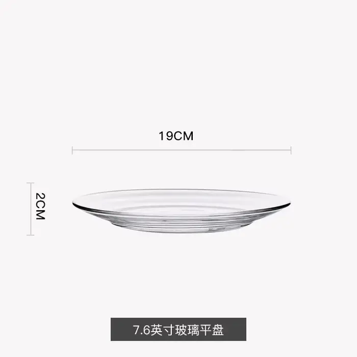 Assiette à salade de fruits en verre du Guatemala, vaisselle transparente résistante à la chaleur, s