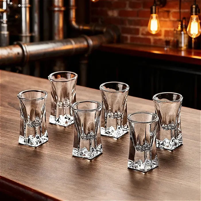 6 pièces ensembles de verres à vin exquis créatif Baijiu tasse Iceberg fond verre à vin
