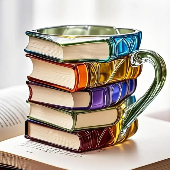 Livre peint artistique - Tasse en forme |   Décor unique de tasse à café