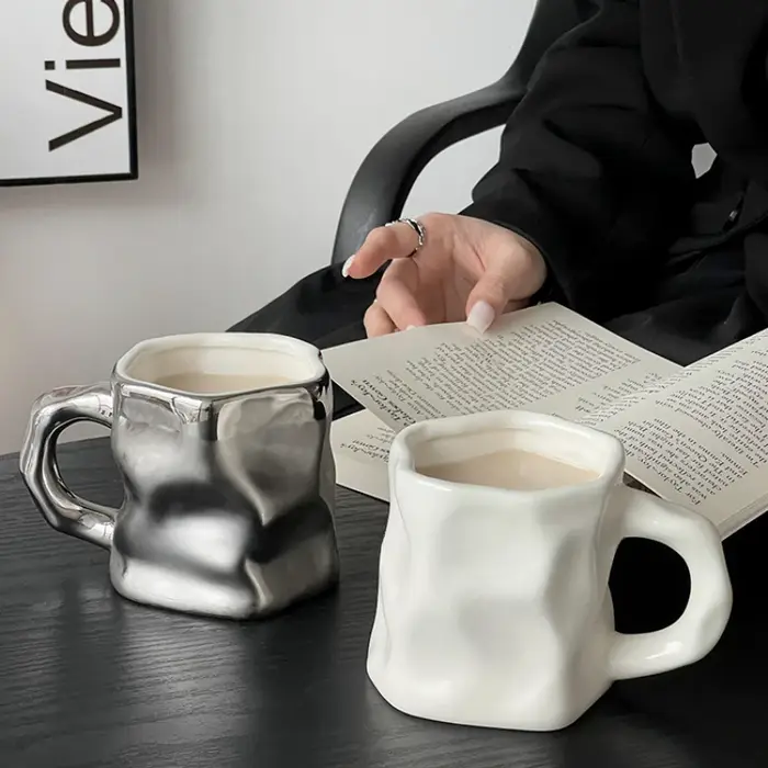 Tasse à café en céramique dénoyautée irrégulière créative 30ml thé de l'après-midi Dessert
