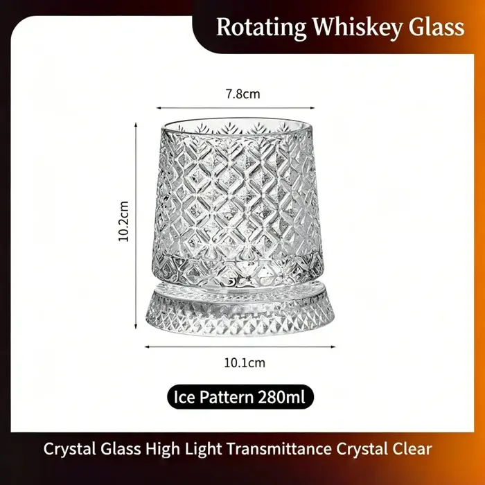 Verre à whisky rotatif 280 ml, verre à rhum en cristal, verre à cocktail pour fête, cadeau créatif,
