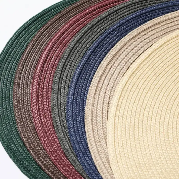 1/4/10 pièces napperon rouge de noël 15 pouces rond tressé cadeau napperons tapis de Table pour Tables de cuisine tissé antidérapant napperons