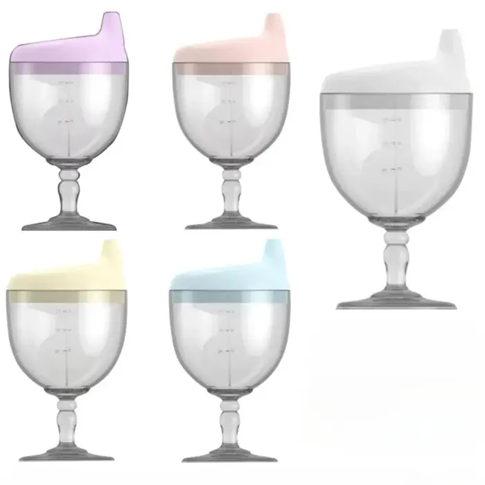 Bébé apprentissage biberon nouveauté verre à vin en forme de Sippy tasse avec couvercle enfants Toldder