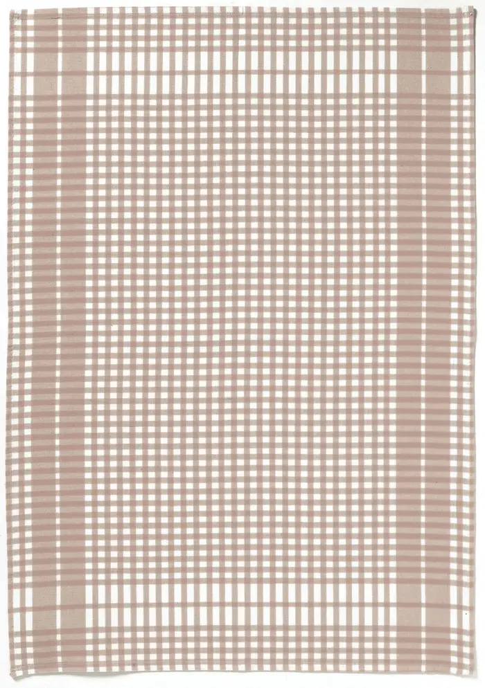 Torchon Petits Carreaux taupe 50 X 70