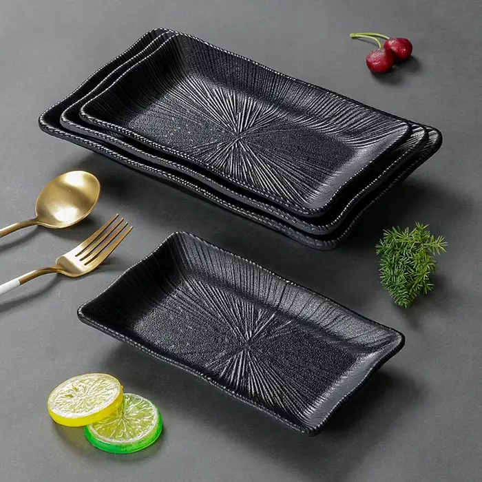 Plateaux à steak de mélamine noire
