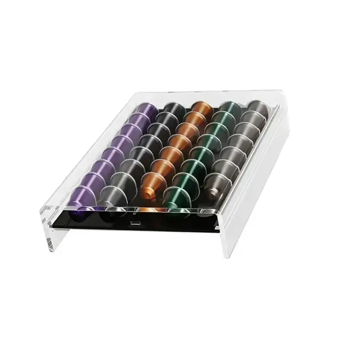 G6KF porte-Capsules café peu encombrant, 40 compartiments, organisateur en ABS transparent, tiroir r