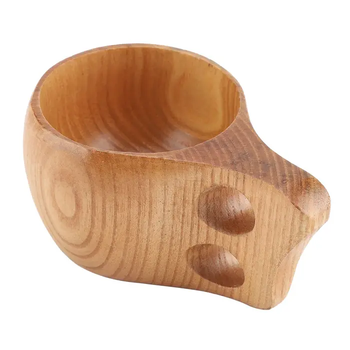 Tasse à café en bois portable avec poignée