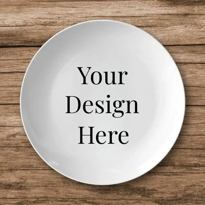 Assiette en céramique personnalisée avec support