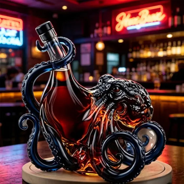 Carafe à whisky en verre en forme de pieuvre
