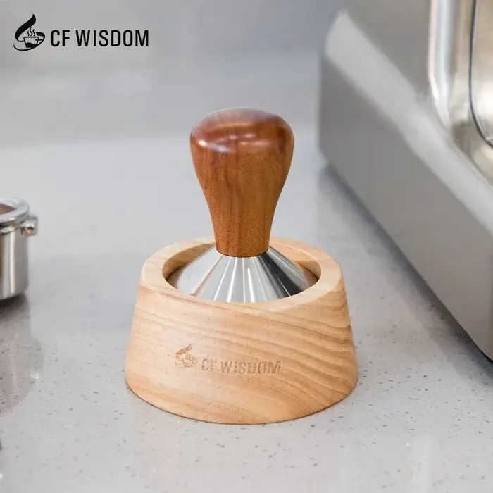 CF WISDOM Base de doseur de café en bois de chêne sapelli Station