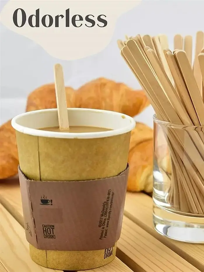 100 pièces café remuer bâtons jetables en bois agitateurs