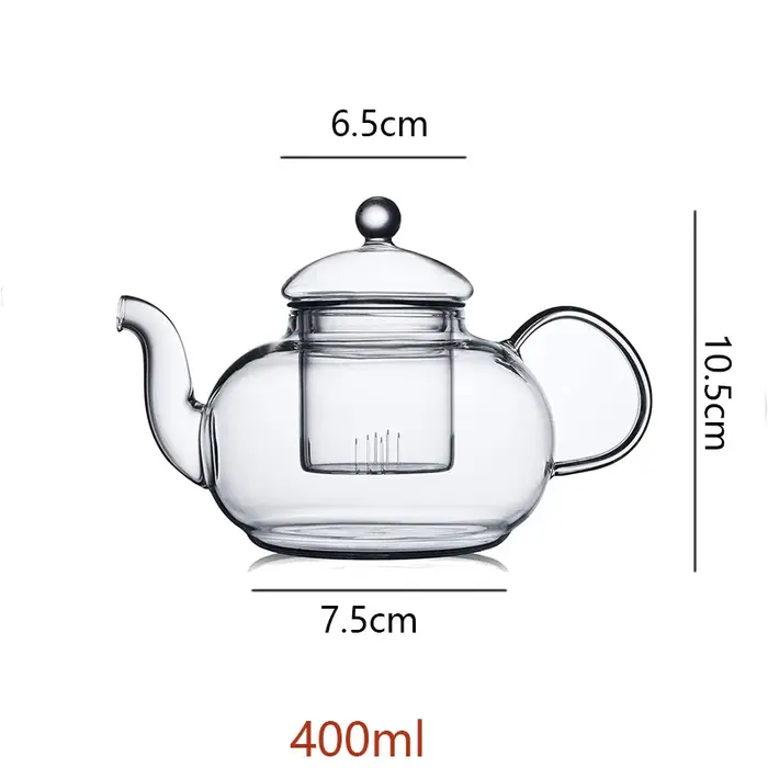Théière en verre transparent de 400/600/1000ml