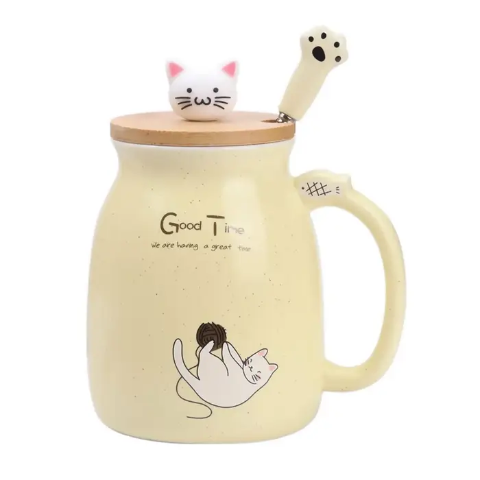 Tasse à thé Kawaii, tasse à café en céramique avec chat mignon