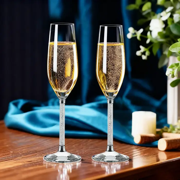 Cristaux verres à Champagne longue tige tasse à vin mousseux verre à haute teneur en Borosilicate Ba
