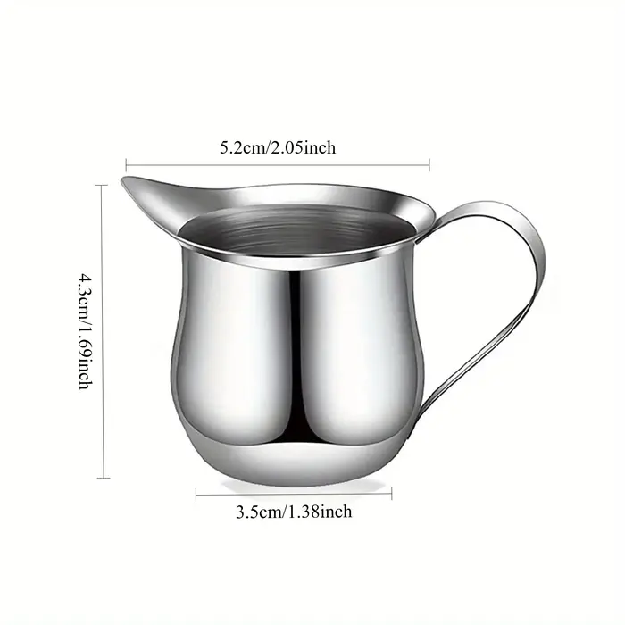 Pichet à café et lait en acier inoxydable, pichet à expresso, tasse à mesurer de once avec bec verse