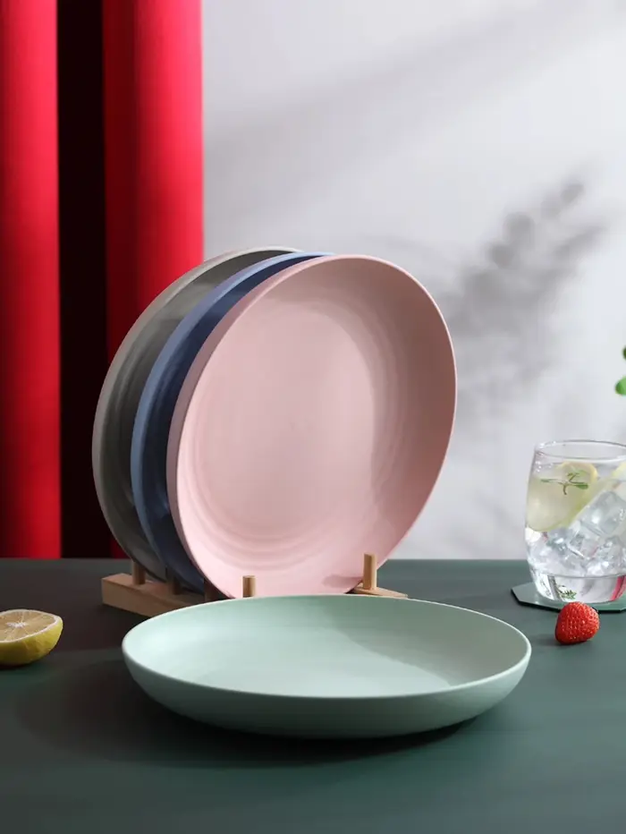 Assiettes légères en paille de blé