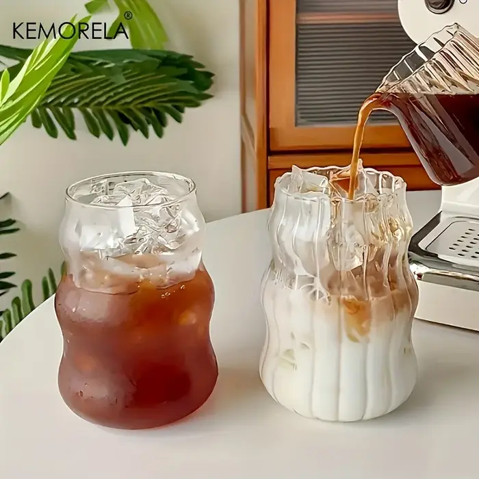 2/4/6 pièces INS tasse en verre résistant à la chaleur gobelet verres Transparent thé jus lait café