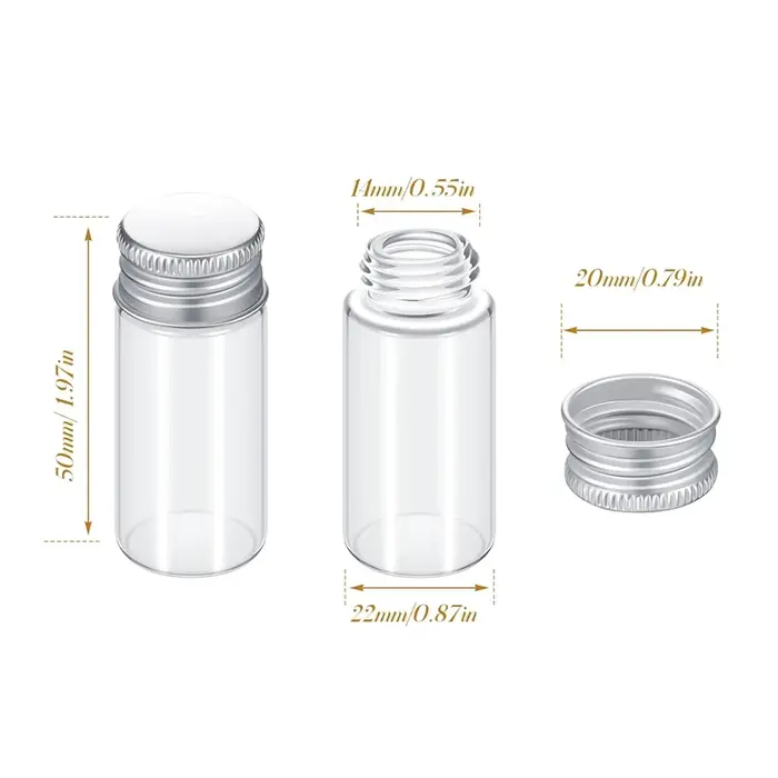 Bouteilles en verre avec couvercles en aluminium