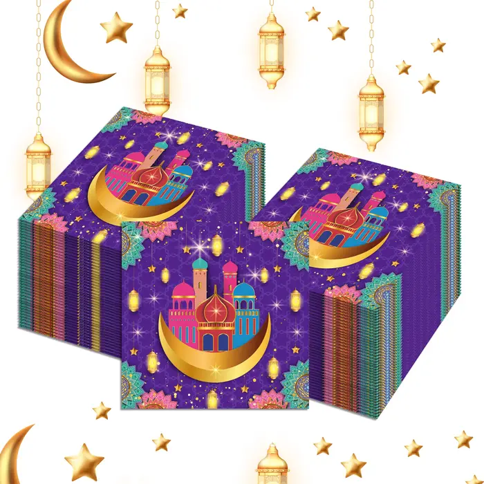 Eid Ramadan Mubarak fête vaisselle jetable ensembles islamique musulman Eid-ul-fitr lune étoile Festival
