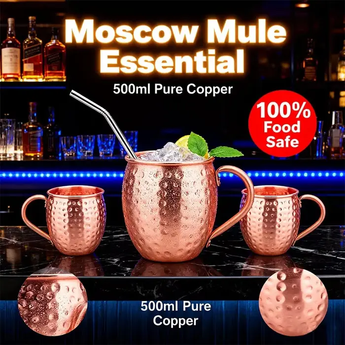 Mug Moscow Mule en cuivre pur 350 ml (12 oz) – Tasse à bière