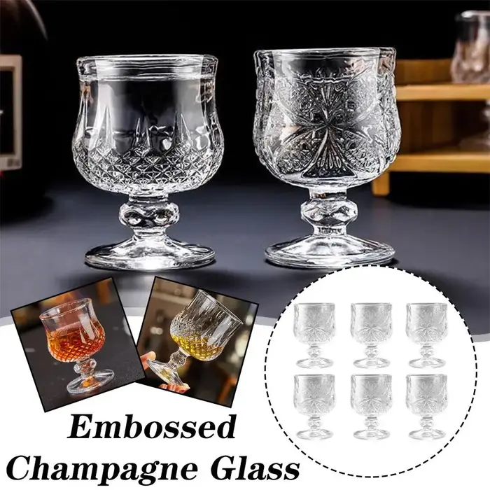 6 pièces créatif Vintage sculpté verre tasse Mini fruits liqueur