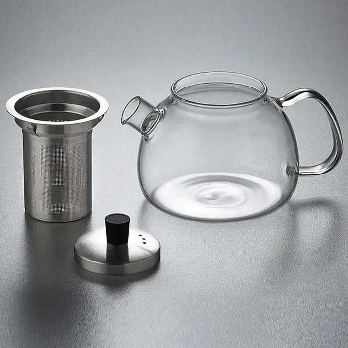 Théière en verre 800/1500ml avec infuseur en acier inoxydable
