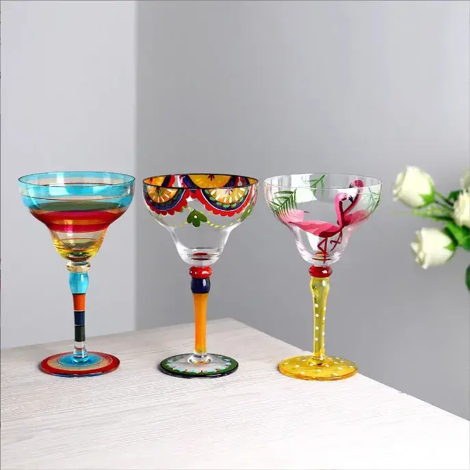 Verre à Cocktail peint à la main