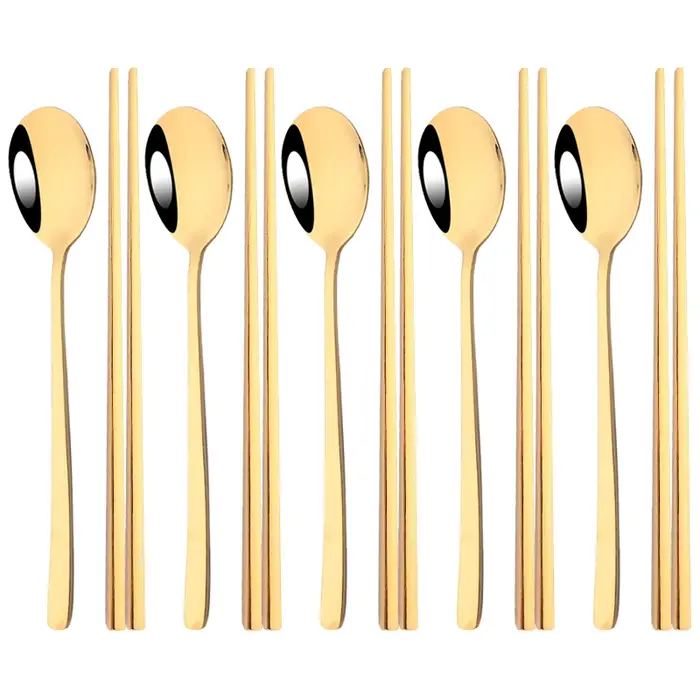 304 ensemble de couverts en acier inoxydable bâtons de Sushi cuillères à dîner