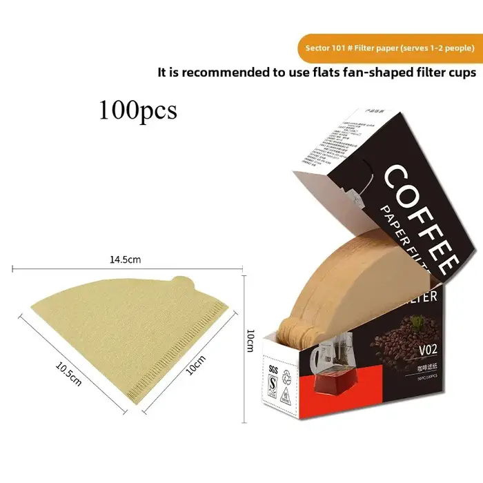 100/200 pièces papier filtre à café forte pénétration filtres à café naturels pour 8-12 tasses verse