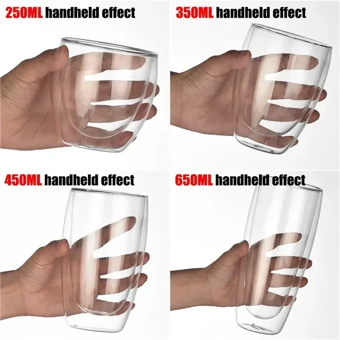 Tasse en verre borosilicaté à double paroi