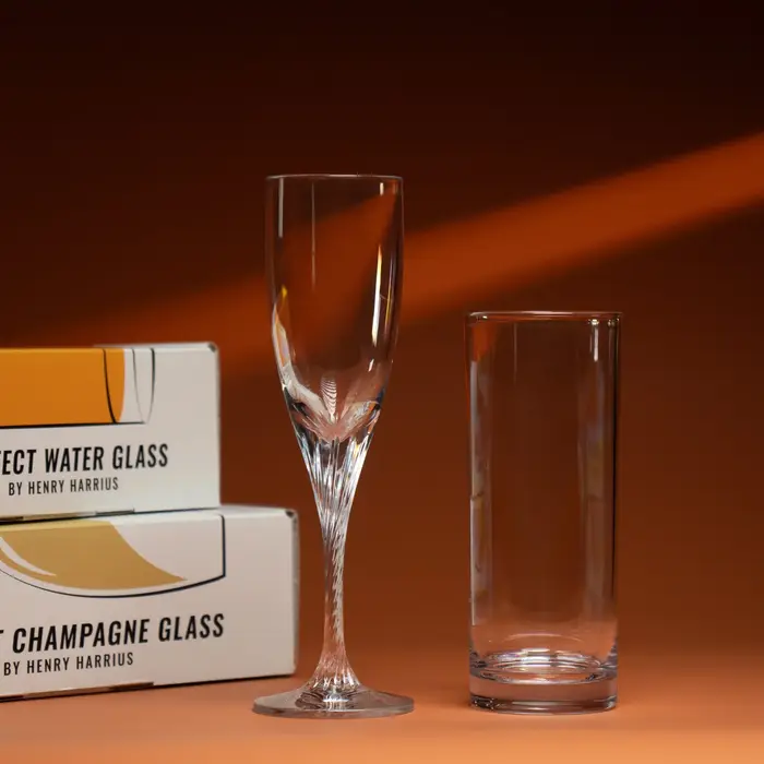 Verre à eau parfait et verre à Champagne parfait