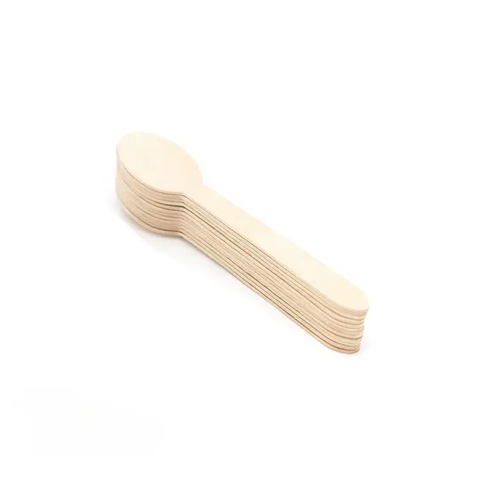 Cuillères/couteaux/fourchettes en bois jetables de 16cm, vaisselle, au lieu de cuillères en plastique biodégradables, jetables, 100 pièces