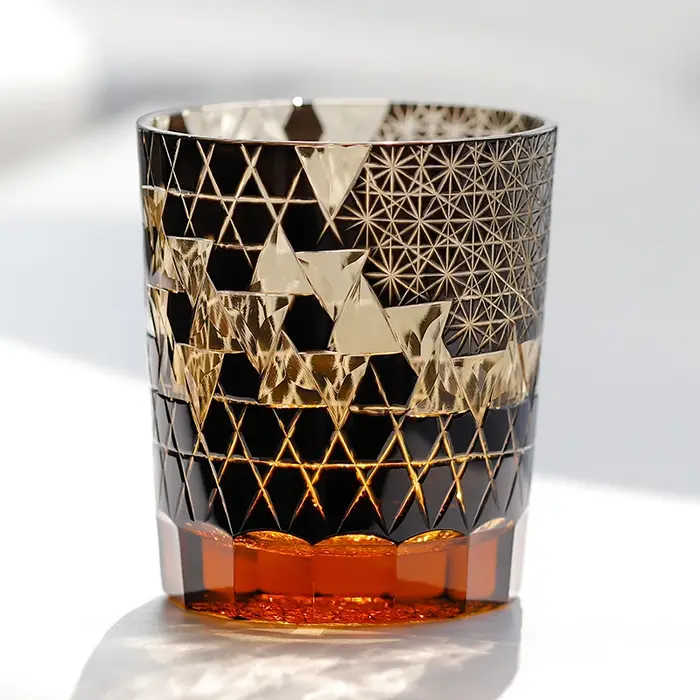 Edo Kiriko-Verre à boire en cristal à l'ancienne