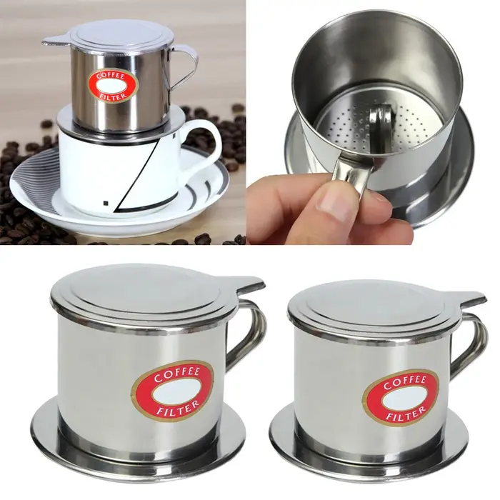 Ensemble de filtres à café vietnamiens en acier inoxydable