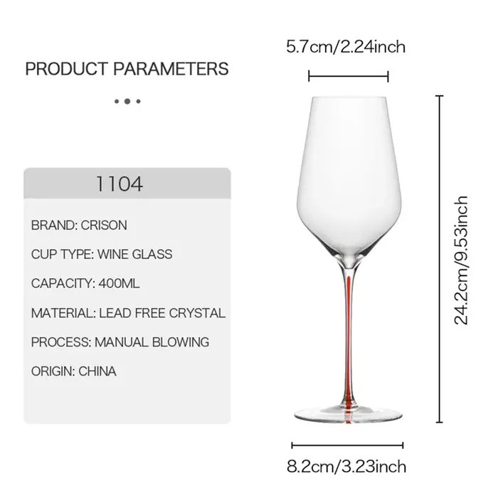 Verre à vin blanc CRISON PREMIUM haut de gamme en verre cristal coloré