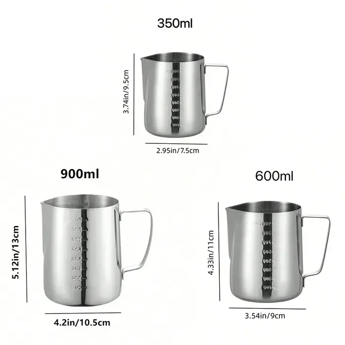 Tasse graduée en acier inoxydable pour café