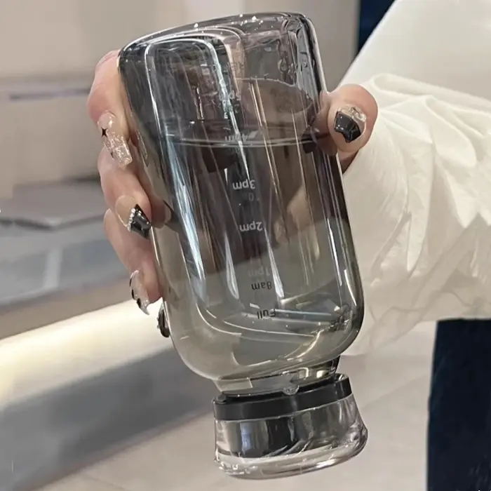 Grande bouteille d'eau en verre avec paille de 300/500/750ml