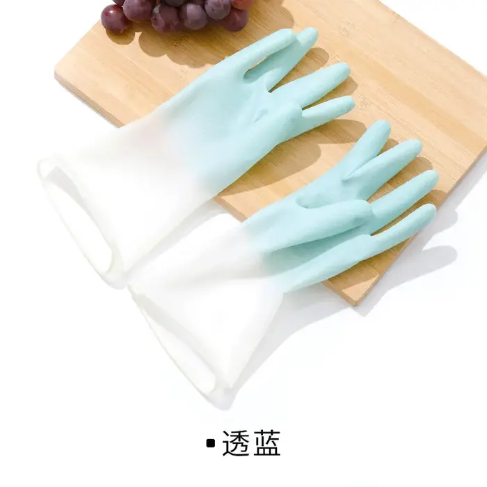Gants de vaisselle ménagers pour femmes, vêtements de lavage, gants en caoutchouc imperméables, bol 