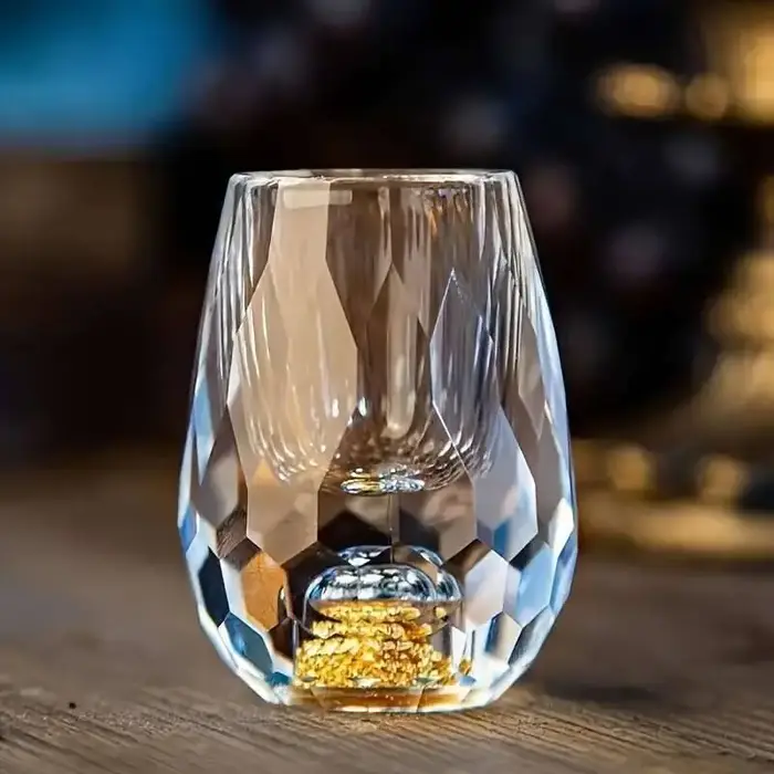 Verre à Shot de montagne doré en cristal luxueux