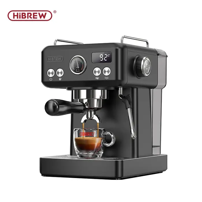 Hiinvasive-Machine à expresso noire W H10A, cafetière à cappuccino, porte-filtre réglable, volume de