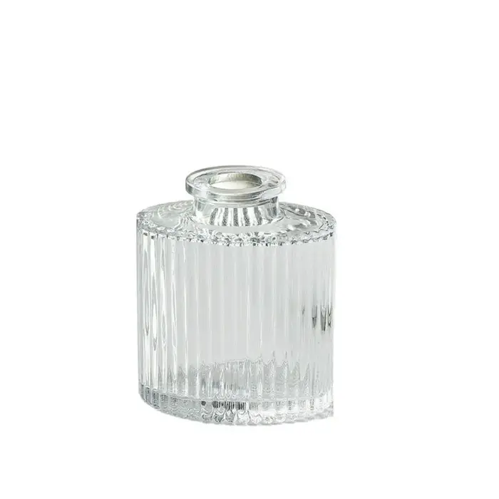 Vase en verre vintage en relief pour plantes hydroponiques transparentes, mini vase à fleurs, orneme