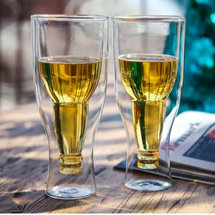 Tasse à bière en verre Double couche créative