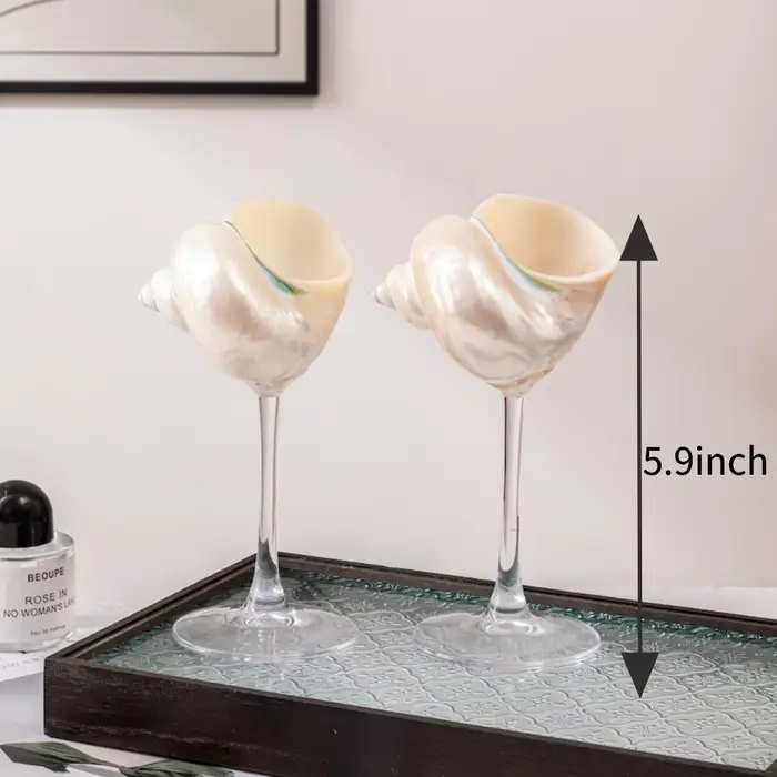 Verres à vin en coquillage 2 pièces